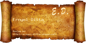 Ernyei Ditta névjegykártya